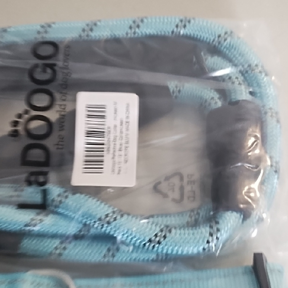 Blue Dog Collar and Leash Set Medium Size Dog NEW Reflective Padded - Picture 4 of 6
